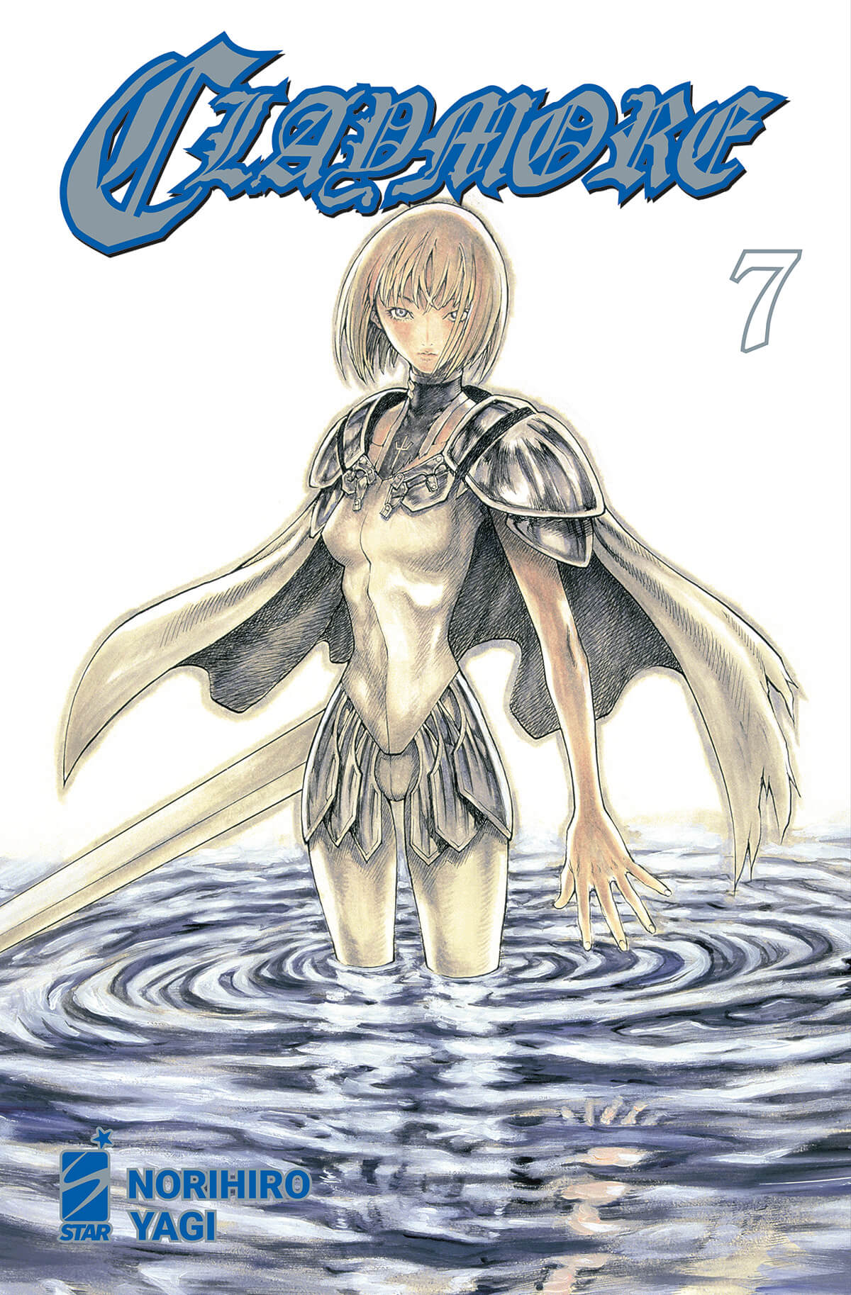 Copertina della pubblicazione Claymore New Edition 7 di Edizioni Star Comics, mostra l'illustrazione principale.