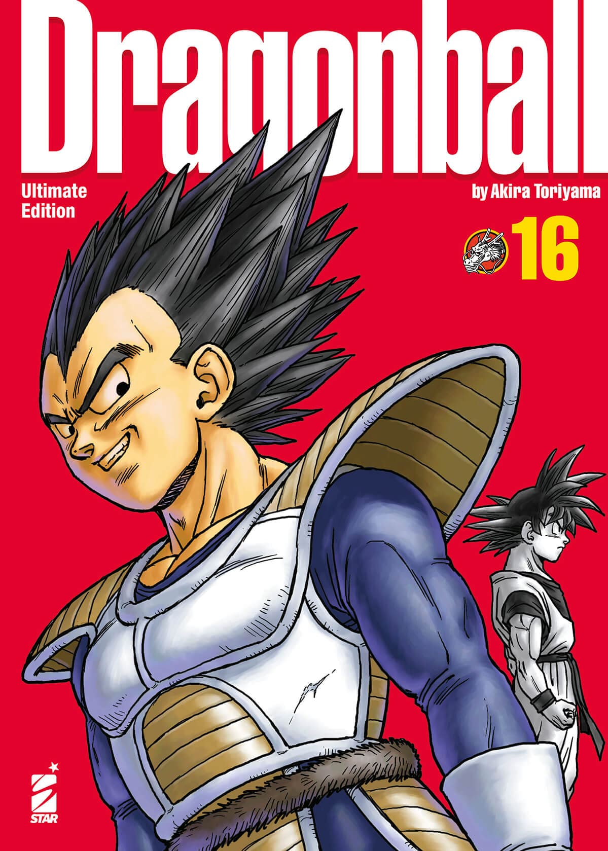 Copertina del manga Dragon Ball Ultimate Edition 16, pubblicazione di Edizioni Star Comics con illustrazioni colorate e dettagliate.