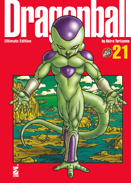 Copertina del libro Dragon Ball Ultimate Edition 21, pubblicazione di Edizioni Star Comics, con illustrazioni e logo del manga.