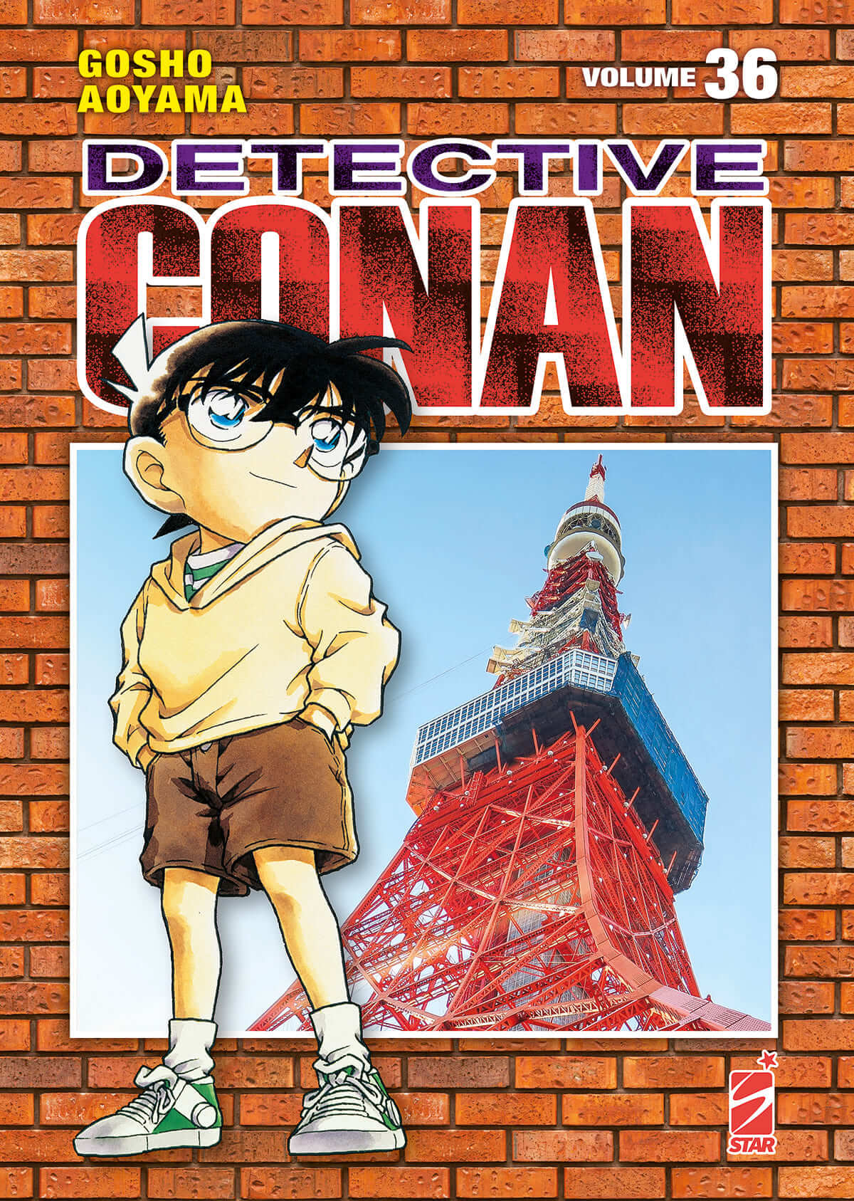Copertina del volume Detective Conan Nuova Edizione 36 pubblicato da Edizioni Star Comics, con personaggi e illustrazioni sulla copertina