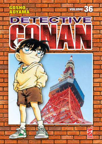 Copertina del volume Detective Conan Nuova Edizione 36 pubblicato da Edizioni Star Comics, con personaggi e illustrazioni sulla copertina