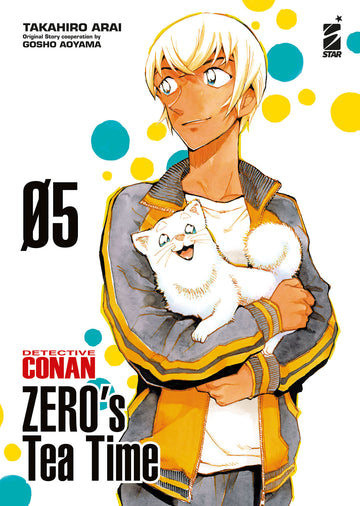 Copertina del fumetto Detective Conan Zero's Tea Time 5, pubblicazione Edizioni Star Comics con personaggi e dettagli colorati.
