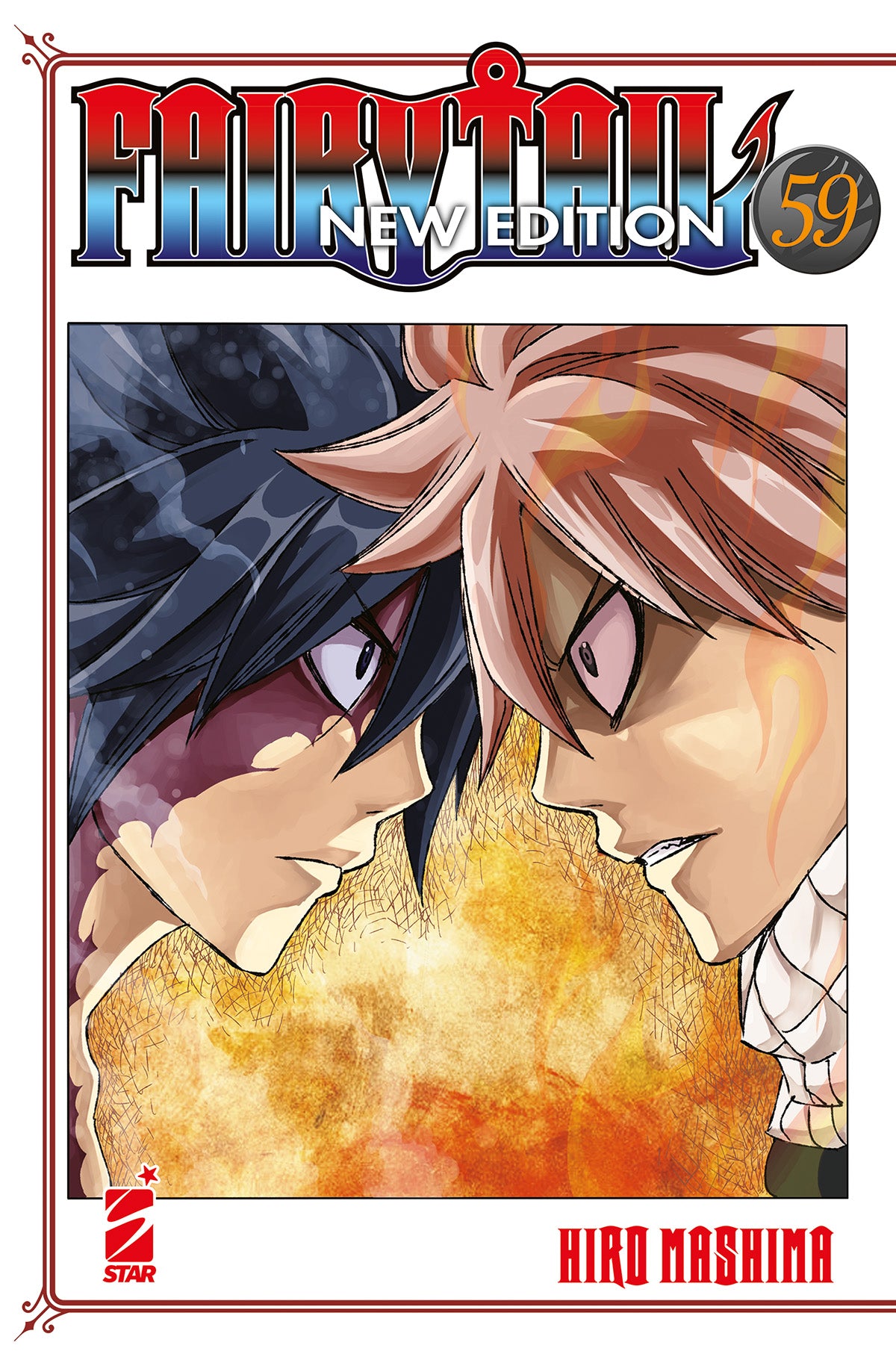 Copertina del volume Fairy Tail New Edition 59, pubblicazione di Edizioni Star Comics con illustrazioni dettagliate e logo.