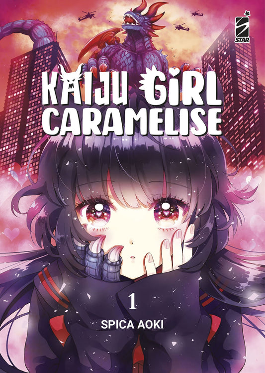Copertina del fumetto Kaiju Girl Caramelise di Edizioni Star Comics, con personaggi e dettagli artistici visibili.