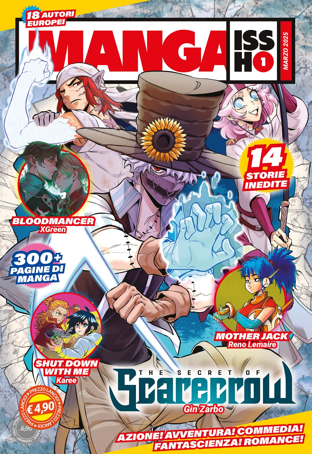 Copertina del manga "Issho 1" pubblicato da Edizioni Star Comics, mostra personaggi in stile manga con sfondo colorato.