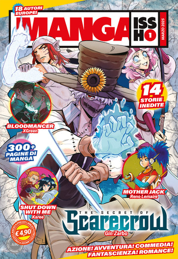 Copertina del manga "Issho 1" pubblicato da Edizioni Star Comics, mostra personaggi in stile manga con sfondo colorato.