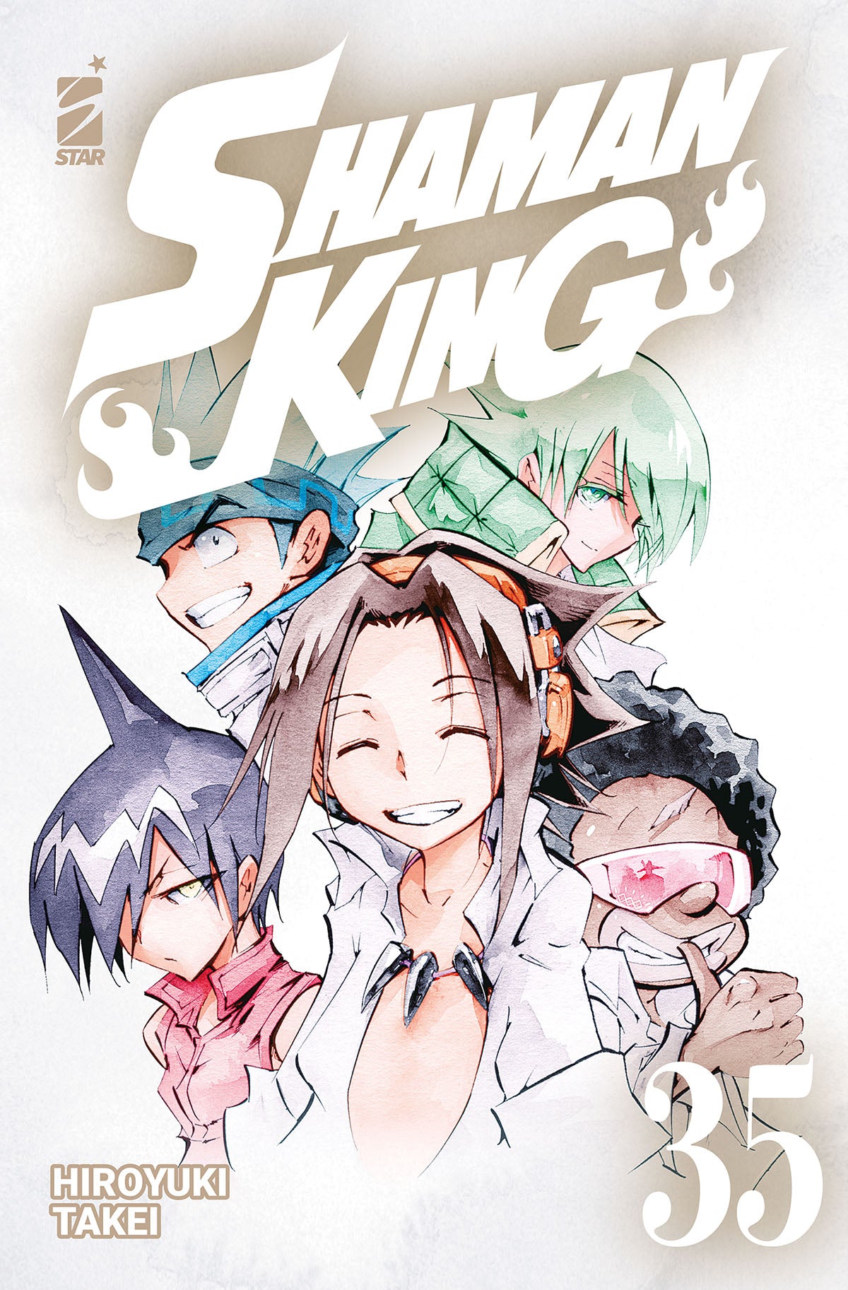 Copertina del volume 35 di SHAMAN KING FINAL EDITION pubblicato da Edizioni Star Comics, con illustrazioni e titolo visibili.