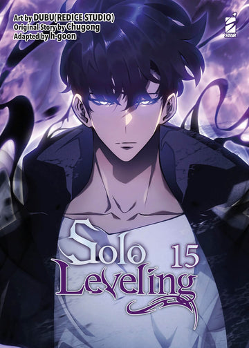 Copertina del volume 15 di SOLO LEVELING, pubblicazione di EDIZIONI STAR COMICS, con illustrazione colorata e dettagliata