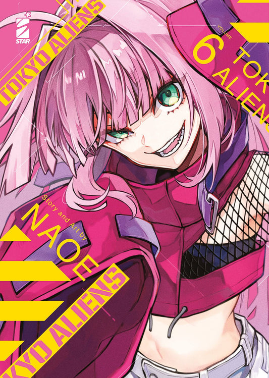 Copertina della pubblicazione TOKYO ALIENS 6 di Edizioni Star Comics, illustrazione dettagliata con personaggi e titolo.