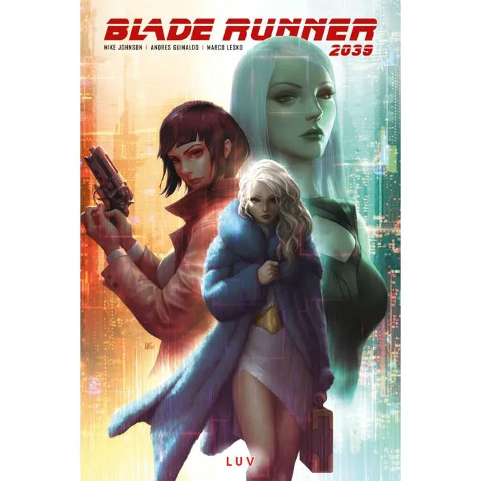 Pagina di pubblicazione "Blade Runner 2039 1 - LUV" di Panini Comics con copertina illustrata.