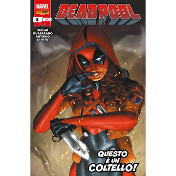 Copertina del fumetto Deadpool 172 pubblicato da Panini Comics, mostra Deadpool in azione con sfondo colorato.
