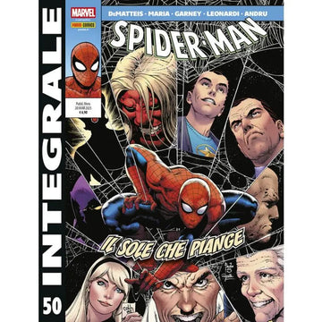 Copertina di pubblicazione Spider-Man di De Matteis 50, Panini Comics, con illustrazione di Spider-Man in azione.