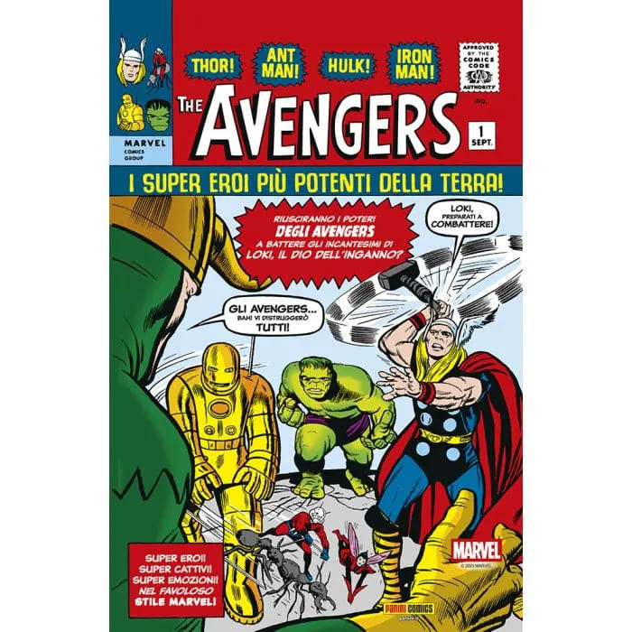 Rivista Marvel Avengers Edition Panini Comics con copertina colorata e dettagli di personaggi dei supereroi Marvel.