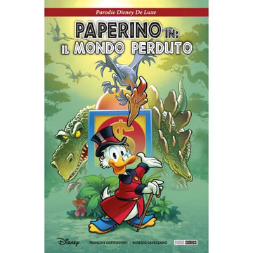 PAPERINO IN - Il Mondo Perduto pubblicazione Panini Comics, copertina illustrata con Paperino in un paesaggio fantastico