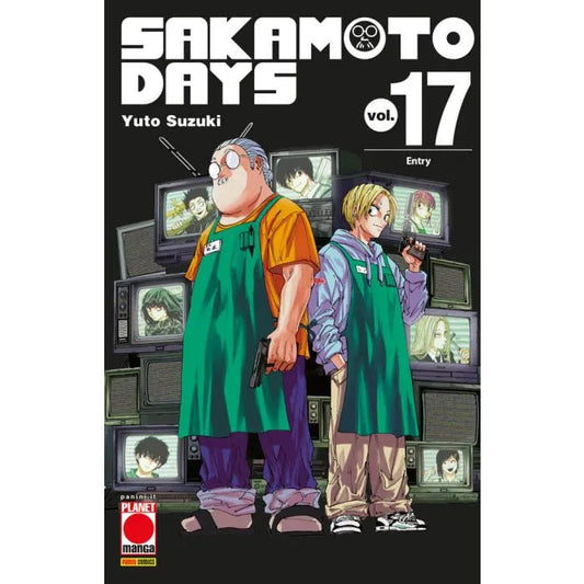 Copertina del volume Sakamoto Days 17, pubblicazione di Panini Comics, con illustrazioni e dettagli artistici visibili.