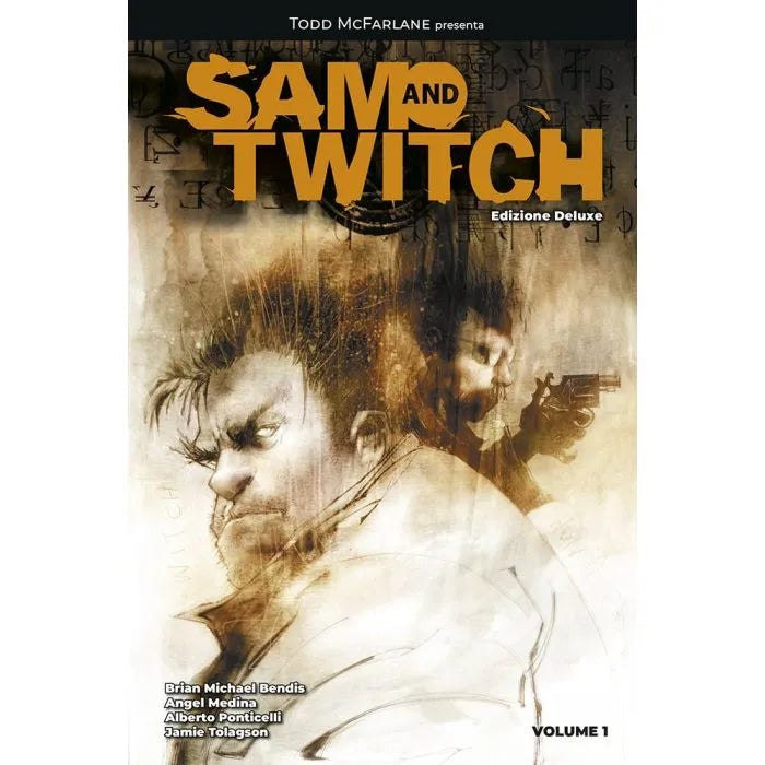 Copertina della pubblicazione SAM & TWITCH 1ª Edizione Deluxe di Panini Comics, dettagli artistici e logo della serie.
