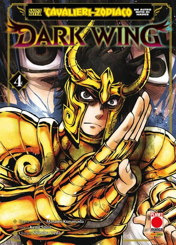 Copertina di pubblicazione "Un Altro Mito di Hades Dark Wing 4" di Panini Comics, con illustrazioni e dettagli artistici fantasy