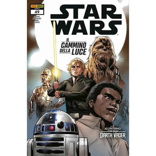 Copertina di pubblicazione Star Wars 117, numero 49, di Panini Comics, con illustrazioni di personaggi e scene iconiche di Star Wars.