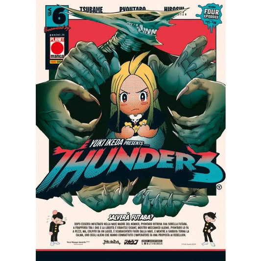 Copertina della pubblicazione Thunder3 6 di Panini Comics, copertina illustrata con dettagli artistici vivaci.