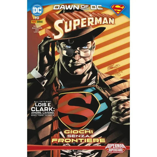 Copertina di Superman 72, pubblicazione di Panini Comics DC con illustrazione di Superman in azione.